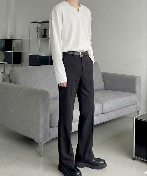 Otte（オッテ）の「Vスリットネックトップス（Tシャツ/カットソー・メンズ・ホワイト/ブラック/グレー・MEDIUM/LARGE/X-LARGE）」の8枚目の写真