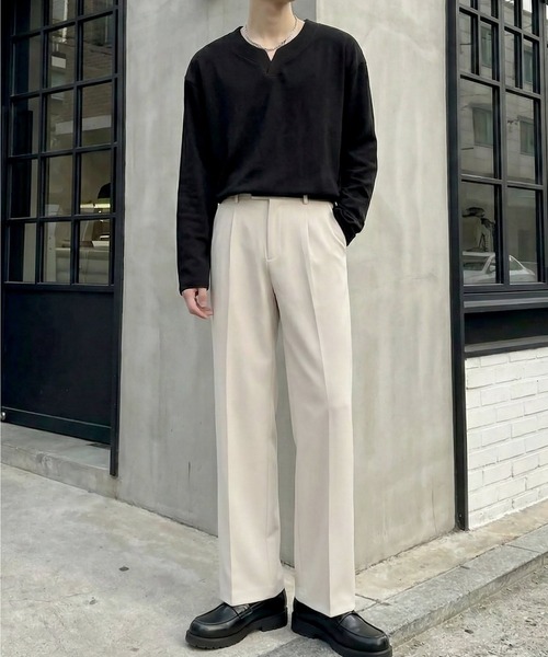 Otte（オッテ）の「Vスリットネックトップス（Tシャツ/カットソー・メンズ・ホワイト/ブラック/グレー・MEDIUM/LARGE/X-LARGE）」の12枚目の写真