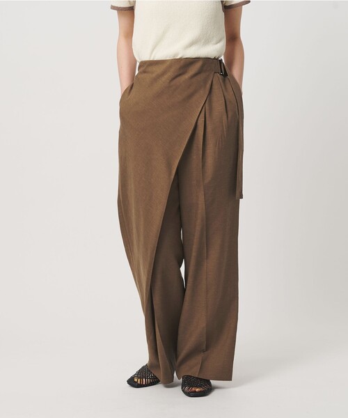 BEAUTY&YOUTH UNITED ARROWS（ビューティーアンドユースユナイテッドアローズ）の「フロントラップ ベルト パンツ ウォッシャブル（その他パンツ・レディース・ネイビー/ベージュ/ブラウン系・S/M）」の2枚目の写真