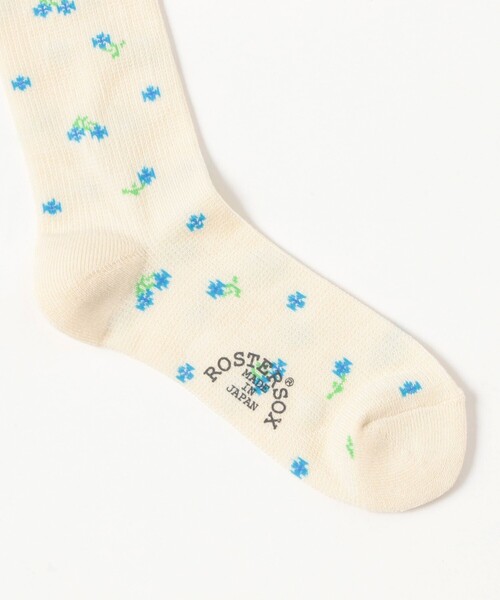 BEAMS BOY（ビームスボーイ）の「【別注】ROSTER SOX / フラワー サーマル（ソックス/靴下・レディース・ピンク/ブルー・ONE SIZE）」の4枚目の写真