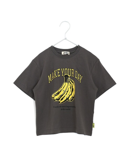 MAKE YOUR DAY(メイクユアデイ)の「バナナイチゴロゴ半袖Tシャツ(Tシャツ/カットソー・メンズ・オフホワイト/グレー/チャコールグレー/レッド・M/L)」の5枚目の写真