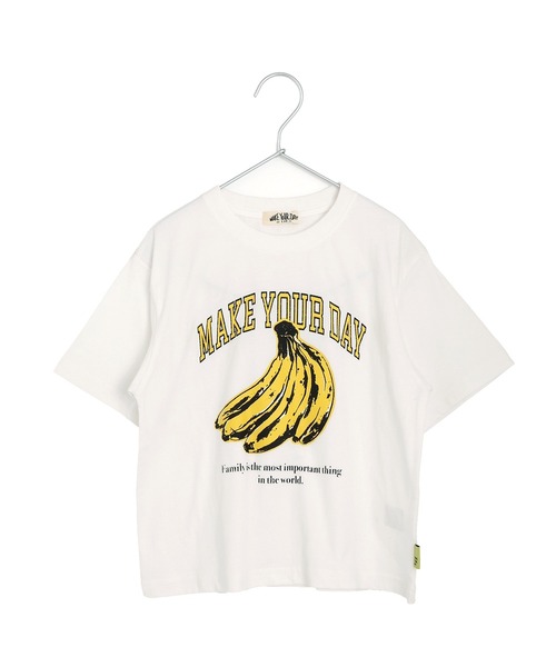 MAKE YOUR DAY(メイクユアデイ)の「バナナイチゴロゴ半袖Tシャツ(Tシャツ/カットソー・メンズ・オフホワイト/グレー/チャコールグレー/レッド・M/L)」の7枚目の写真