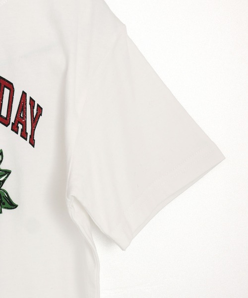 MAKE YOUR DAY(メイクユアデイ)の「バナナイチゴロゴ半袖Tシャツ(Tシャツ/カットソー・メンズ・オフホワイト/グレー/チャコールグレー/レッド・M/L)」の19枚目の写真