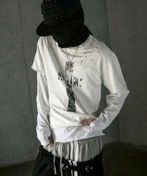 ROARINGRAD（ロアリングラド）の「【ROARINGRAD】Cross Damage Slub T-Shirt / 【ロアリングラド】クロスダメージスラブ半袖Ｔシャツ（Tシャツ/カットソー）」