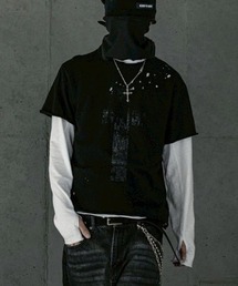 ROARINGRAD（ロアリングラド）の「【ROARINGRAD】Cross Damage Slub T-Shirt / 【ロアリングラド】クロスダメージスラブ半袖Ｔシャツ（Tシャツ/カットソー）」
