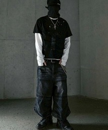 ROARINGRAD（ロアリングラド）の「【ROARINGRAD】Cross Damage Slub T-Shirt / 【ロアリングラド】クロスダメージスラブ半袖Ｔシャツ（Tシャツ/カットソー）」
