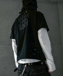 ROARINGRAD（ロアリングラド）の「【ROARINGRAD】Cross Damage Slub T-Shirt / 【ロアリングラド】クロスダメージスラブ半袖Ｔシャツ（Tシャツ/カットソー）」