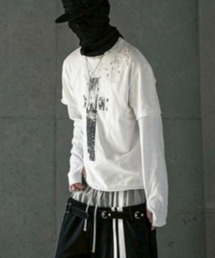 ROARINGRAD（ロアリングラド）の「【ROARINGRAD】Cross Damage Slub T-Shirt / 【ロアリングラド】クロスダメージスラブ半袖Ｔシャツ（Tシャツ/カットソー）」