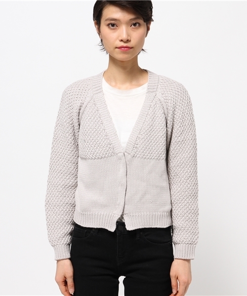 OKIRAKU（オキラク）の「【OKIRAKU】cotton cardigan（カーディガン/ボレロ・レディース・ライトグレー/キャメル・FREE）」の3枚目の写真