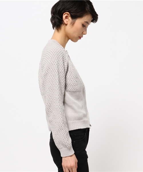 OKIRAKU（オキラク）の「【OKIRAKU】cotton cardigan（カーディガン/ボレロ・レディース・ライトグレー/キャメル・FREE）」の4枚目の写真