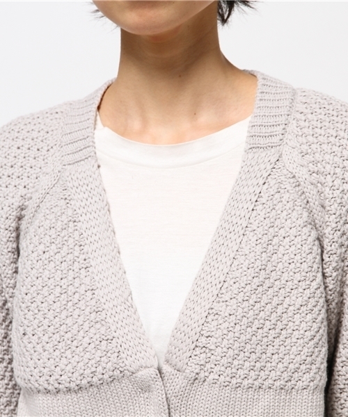 OKIRAKU（オキラク）の「【OKIRAKU】cotton cardigan（カーディガン/ボレロ・レディース・ライトグレー/キャメル・FREE）」の6枚目の写真