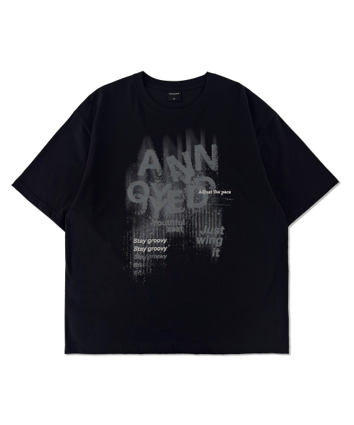 ANNOYED(アノイド)の「グランジペインティンググラフィック半袖LQ2TU302_BLACK(Tシャツ/カットソー・メンズ・その他・95/100/105)」の1枚目の写真