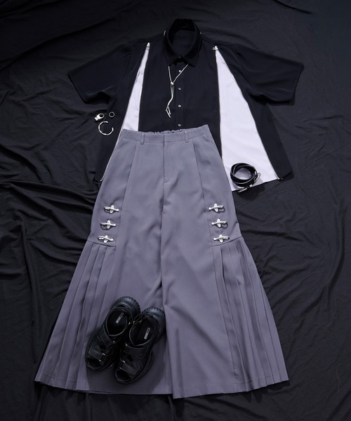 Ellno Loset(エルノロゼット)の「2wayラインジップデザインシャツ(シャツ/ブラウス・メンズ・オフホワイト/ブラック・MEDIUM/SMALL/LARGE)」の6枚目の写真