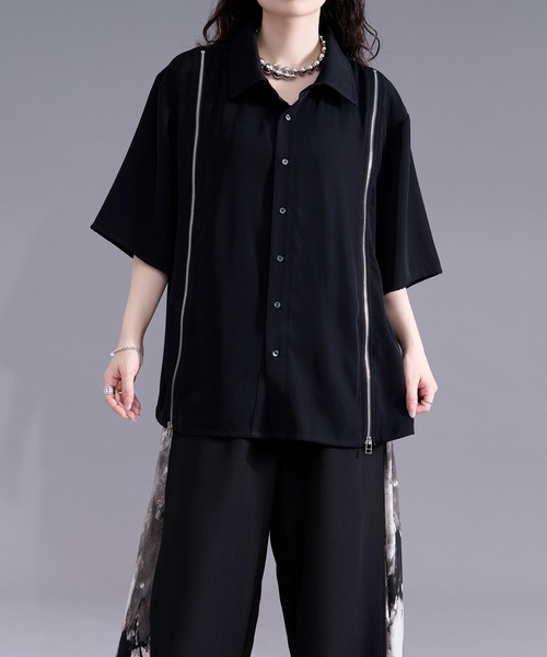 Ellno Loset(エルノロゼット)の「2wayラインジップデザインシャツ(シャツ/ブラウス・メンズ・オフホワイト/ブラック・MEDIUM/SMALL/LARGE)」の19枚目の写真