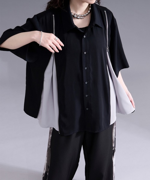 Ellno Loset(エルノロゼット)の「2wayラインジップデザインシャツ(シャツ/ブラウス・メンズ・オフホワイト/ブラック・MEDIUM/SMALL/LARGE)」の20枚目の写真