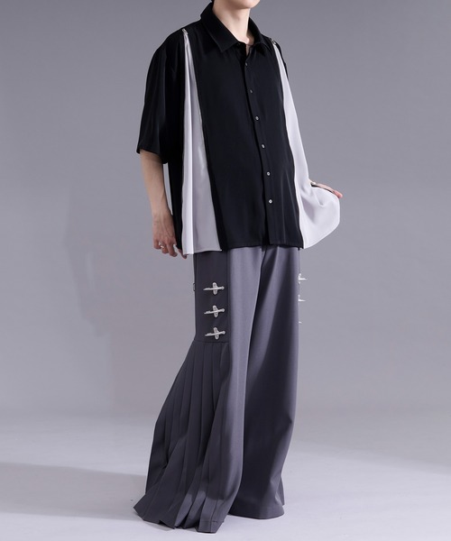 Ellno Loset(エルノロゼット)の「2wayラインジップデザインシャツ(シャツ/ブラウス・メンズ・オフホワイト/ブラック・MEDIUM/SMALL/LARGE)」の17枚目の写真