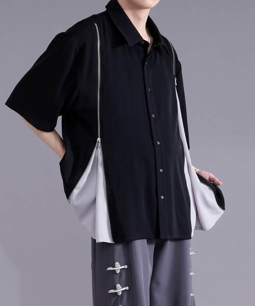 Ellno Loset(エルノロゼット)の「2wayラインジップデザインシャツ(シャツ/ブラウス・メンズ・オフホワイト/ブラック・MEDIUM/SMALL/LARGE)」の13枚目の写真