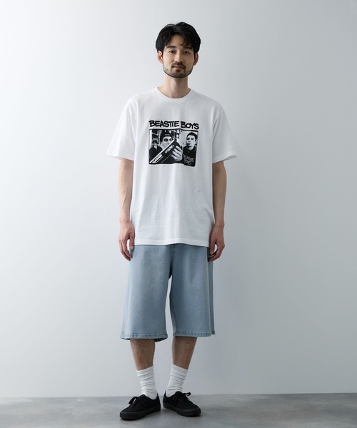 NAVY(ネイビー)の「NAVY ヴィンテージ加工 ストレッチデニム 5PKワイドショーツ(デニムパンツ・メンズ・ライトインディゴブルー/ブラック/ダークインディゴブルー・XL/M/L)」の6枚目の写真