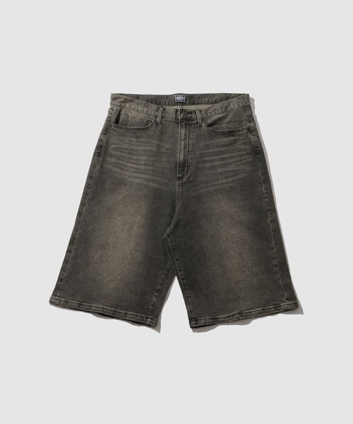 NAVY(ネイビー)の「NAVY ヴィンテージ加工 ストレッチデニム 5PKワイドショーツ(デニムパンツ・メンズ・ライトインディゴブルー/ブラック/ダークインディゴブルー・XL/M/L)」の12枚目の写真