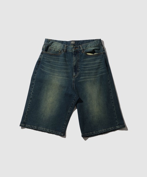 NAVY(ネイビー)の「NAVY ヴィンテージ加工 ストレッチデニム 5PKワイドショーツ(デニムパンツ・メンズ・ライトインディゴブルー/ブラック/ダークインディゴブルー・XL/M/L)」の14枚目の写真