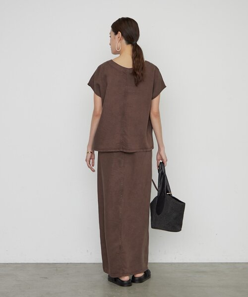 LOUNGEDRESS(ラウンジドレス)の「《セットアップ着用可》リヨセルタイトスカート(スカート・レディース・チャコールグレー/ライトベージュ/ブラウン・MEDIUM/SMALL)」の16枚目の写真