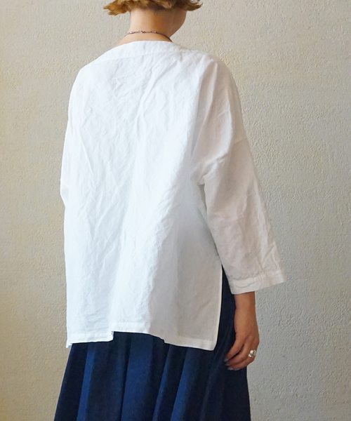 JOURNAL STANDARD LUXE(ジャーナルスタンダード ラックス)の「CLシャンブレー ボートネックブラウス(シャツ/ブラウス・レディース・ブルー系その他/ホワイト・FREE)」の5枚目の写真