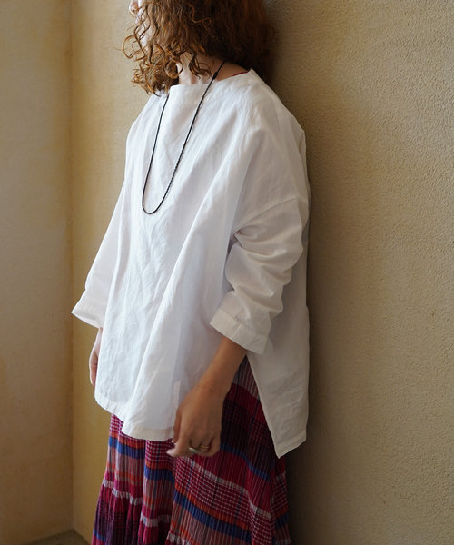 JOURNAL STANDARD LUXE(ジャーナルスタンダード ラックス)の「CLシャンブレー ボートネックブラウス(シャツ/ブラウス・レディース・ブルー系その他/ホワイト・FREE)」の8枚目の写真