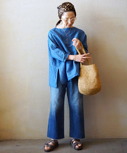 JOURNAL STANDARD LUXE(ジャーナルスタンダード ラックス)の「CLシャンブレー ボートネックブラウス(シャツ/ブラウス・レディース・ブルー系その他/ホワイト・FREE)」の9枚目の写真