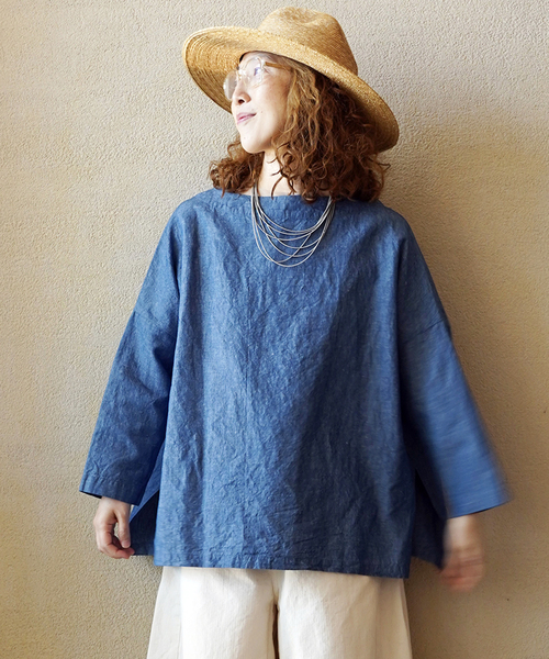 JOURNAL STANDARD LUXE(ジャーナルスタンダード ラックス)の「CLシャンブレー ボートネックブラウス(シャツ/ブラウス・レディース・ブルー系その他/ホワイト・FREE)」の15枚目の写真