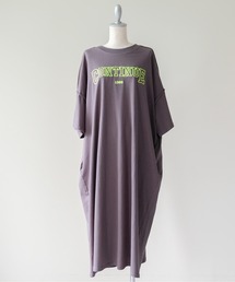 DOLLUPOOPS | Logo Loose T-Shirt Dress(ロゴルーズTシャツワンピース)(ワンピース)
