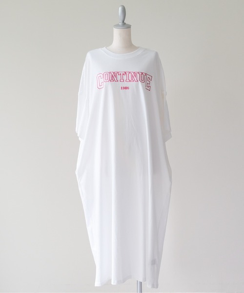 DOLLUPOOPS(ドールアップウップス)の「Logo Loose T-Shirt Dress(ロゴルーズTシャツワンピース)(ワンピース・レディース・オフホワイト/グレー・FREE)」の15枚目の写真