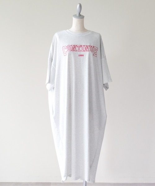 DOLLUPOOPS(ドールアップウップス)の「Logo Loose T-Shirt Dress(ロゴルーズTシャツワンピース)(ワンピース・レディース・オフホワイト/グレー・FREE)」の17枚目の写真