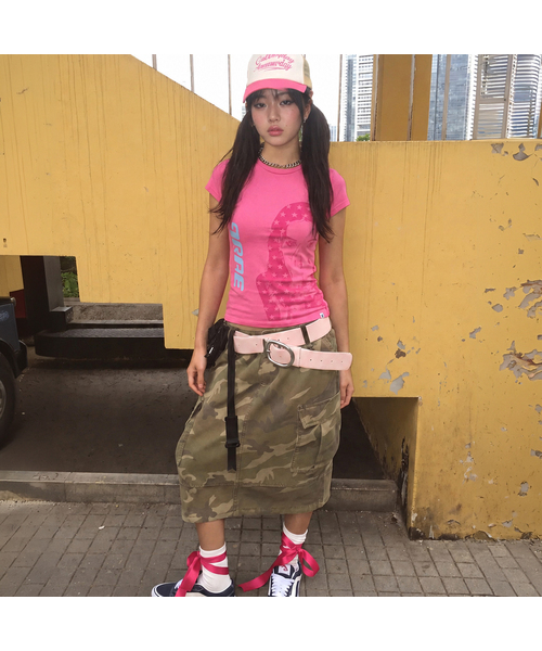 GRAVER（グレーバー）の「[ウーマン]SIDE ME ベイビーティー_3カラー（Tシャツ/カットソー・レディース・ミント/PINK/ホワイト・ONE SIZE）」の3枚目の写真