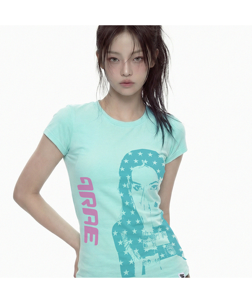 GRAVER（グレーバー）の「[ウーマン]SIDE ME ベイビーティー_3カラー（Tシャツ/カットソー・レディース・ミント/PINK/ホワイト・ONE SIZE）」の2枚目の写真