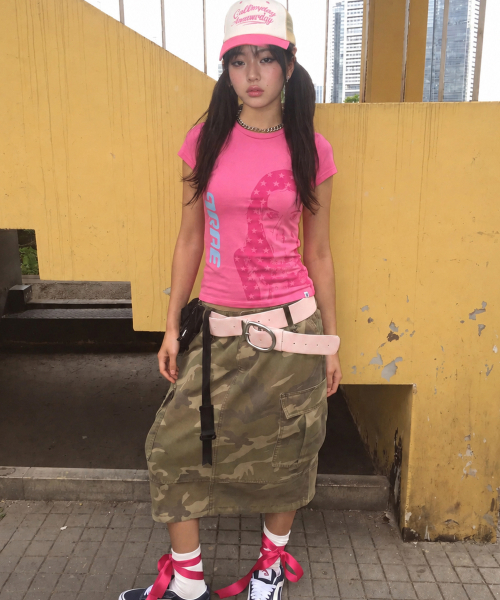 GRAVER（グレーバー）の「[ウーマン]SIDE ME ベイビーティー_3カラー（Tシャツ/カットソー・レディース・ミント/PINK/ホワイト・ONE SIZE）」の11枚目の写真