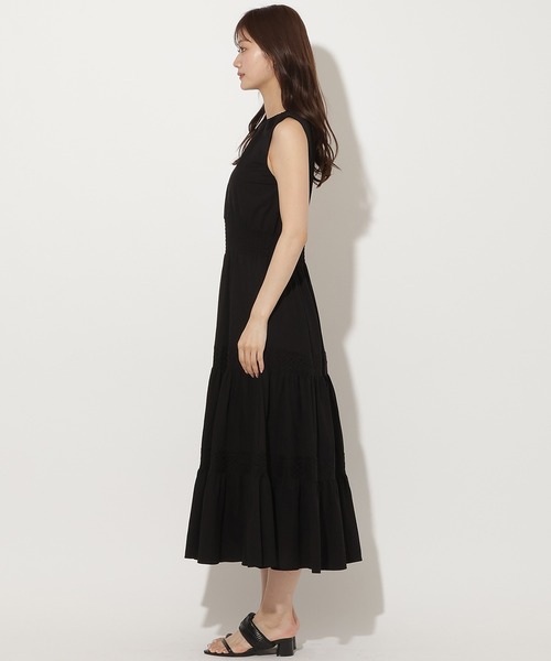 AND COUTURE（アンドクチュール）の「レーストリムティアードカットワンピース（ワンピース・レディース・カーキ/ブラック/オフホワイト・FREE）」の16枚目の写真