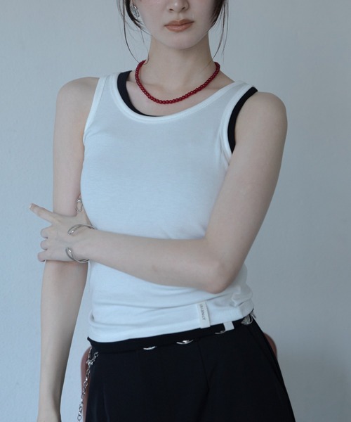 VACANCY(ヴァカンシー)の「2pack リブタンクトップ(Tシャツ/カットソー・レディース・ボルドー/ブラウン/ピンク/ホワイト・FREE)」の20枚目の写真