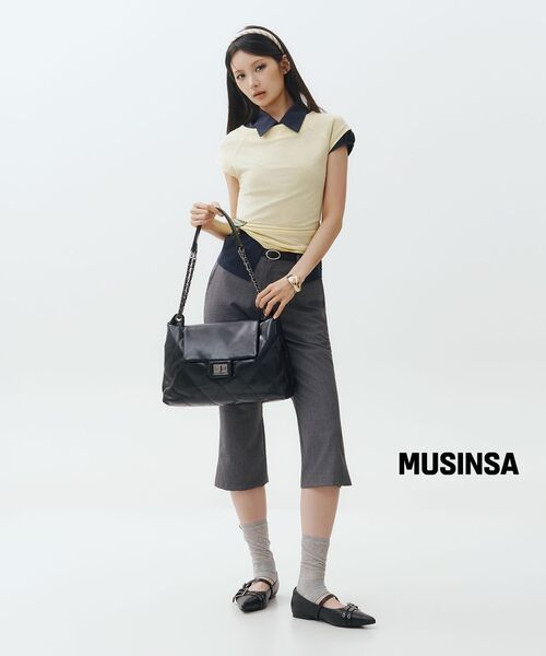 Majournee(マジョネ)の「BOAT NECK CAP SLEEVE T-SHIRT_YELLOW(Tシャツ/カットソー・レディース・その他・OS)」の3枚目の写真
