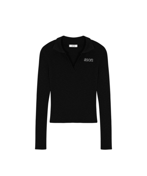 ASON(アズオン)の「IVY COLLAR LONG SLEEVE / BLACK(ポロシャツ・レディース・その他・FREE)」の2枚目の写真