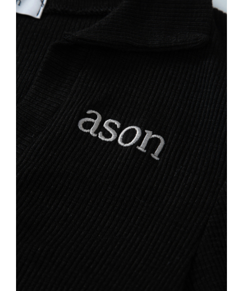 ASON(アズオン)の「IVY COLLAR LONG SLEEVE / BLACK(ポロシャツ・レディース・その他・FREE)」の4枚目の写真