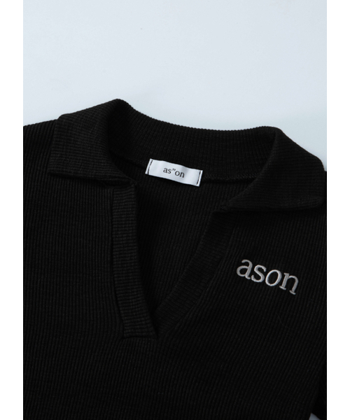 ASON(アズオン)の「IVY COLLAR LONG SLEEVE / BLACK(ポロシャツ・レディース・その他・FREE)」の5枚目の写真