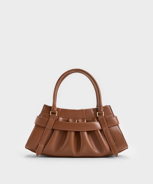 CHARLES & KEITH（チャールズ & キース）の「Isolde イゾルデ ベルト ルーシュド クロスボディバッグ（ボディバッグ/ウエストポーチ・レディース・ブラック/チョコ・S）」の14枚目の写真