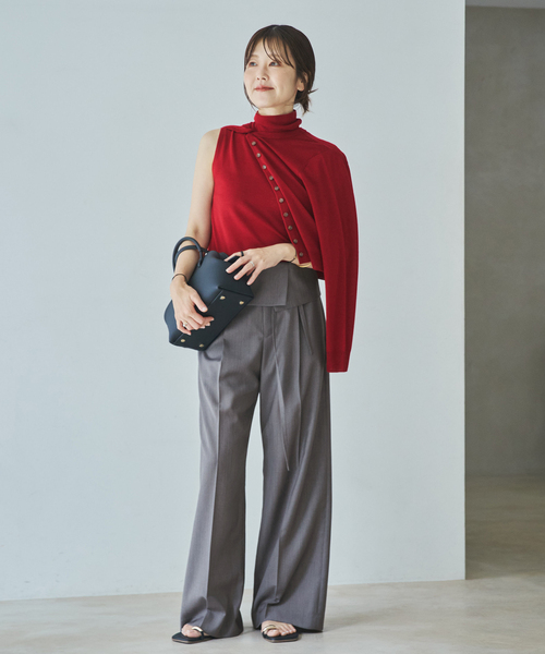 plage(プラージュ)の「WO/TA flap パンツ(スラックス・レディース・グレー/チャコールグレー・36/34/38)」の4枚目の写真
