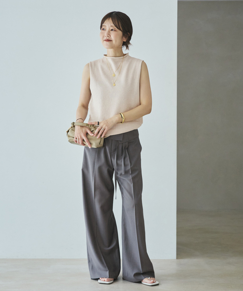 plage(プラージュ)の「WO/TA flap パンツ(スラックス・レディース・グレー/チャコールグレー・36/34/38)」の5枚目の写真