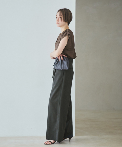 plage(プラージュ)の「WO/TA flap パンツ(スラックス・レディース・グレー/チャコールグレー・36/34/38)」の7枚目の写真