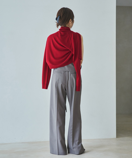 plage(プラージュ)の「WO/TA flap パンツ(スラックス・レディース・グレー/チャコールグレー・36/34/38)」の14枚目の写真