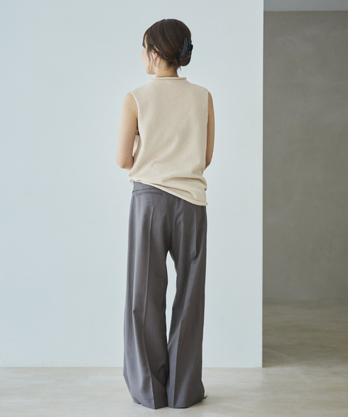 plage(プラージュ)の「WO/TA flap パンツ(スラックス・レディース・グレー/チャコールグレー・36/34/38)」の20枚目の写真