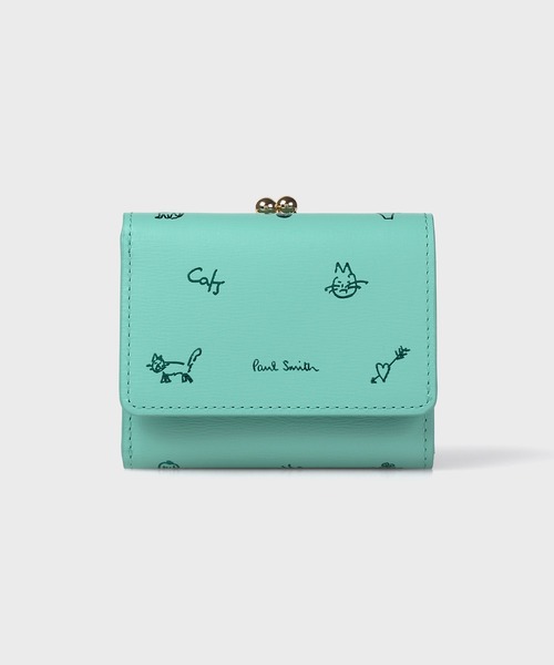 Paul Smith(ポールスミス)の「カラードゥードゥル 3つ折りがま口財布 / 555433 W180CA(財布・レディース・ピンク/ミント/ネイビー・FREE)」の2枚目の写真