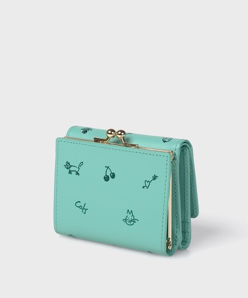 Paul Smith(ポールスミス)の「カラードゥードゥル 3つ折りがま口財布 / 555433 W180CA(財布・レディース・ピンク/ミント/ネイビー・FREE)」の4枚目の写真