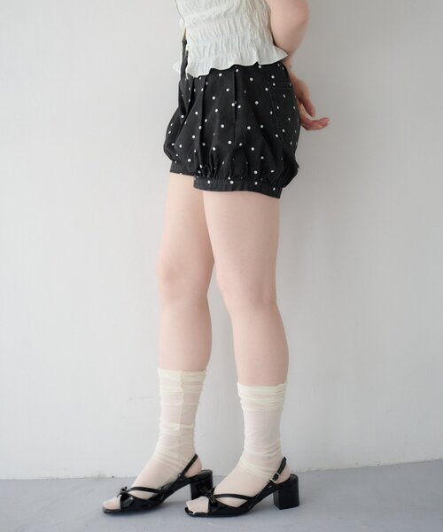 Kastane(カスタネ)の「【WEB先行/セットアップ対応】ドットツイルショートパンツ(その他パンツ・レディース・ブラック/ブラウン・FREE)」の7枚目の写真